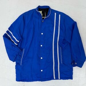 Russell Athletic Vintage Blue Puffer Jacket with White Accents 70s Or 80s Retro